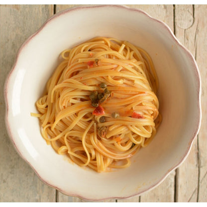 Bronze drawn linguine Puttanesca style with tomato, capers & olives