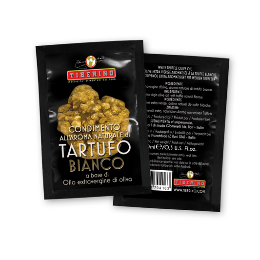 White truffle oil in single-dose pouch