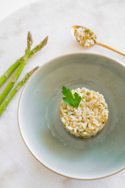 Risotto alla Vicentina con asparagi e porri