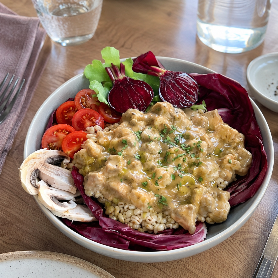 Ragoût aux cèpes et purée de pommes de terre (Végane Gourmand)