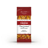 Confezione rossa di Pennette all'Arrabbiata Tiberino 1888, 200g, con finestra trasparente che mostra la pasta.