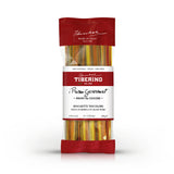 Confezione trasparente di Spaghetti Tricolori Tiberino 1888, pasta di semola di grano duro, 200g, con etichetta rossa e bianca.