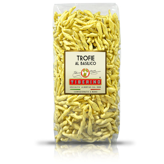 Trofie with basil, 100% Italian durum wheat semolina pasta - 500g 