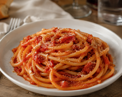 Bucatini all’Amatriciana (Plant Based Gourmet)