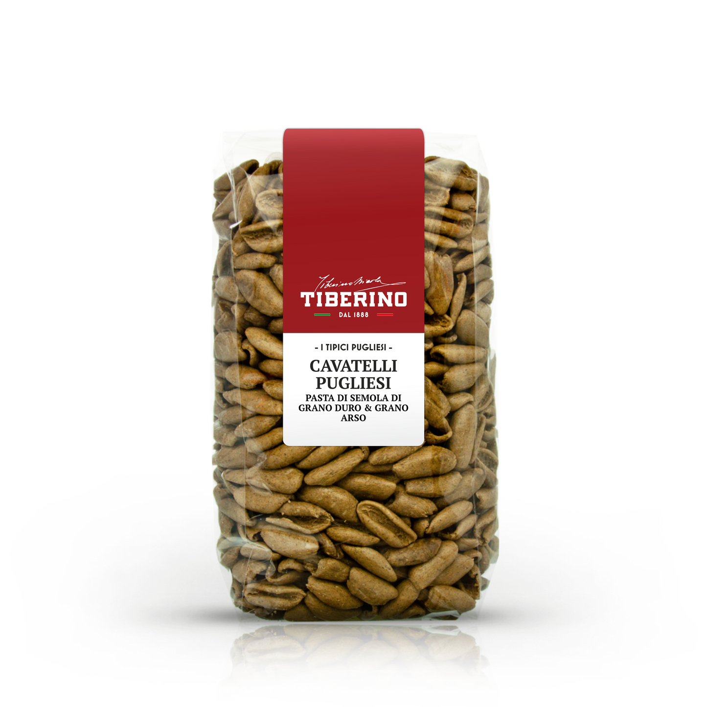 "Cavatelli Pugliesi" (pasta shape typical of Apulia region)  - Italian durum wheat semolina pasta together with burnt wheat flour