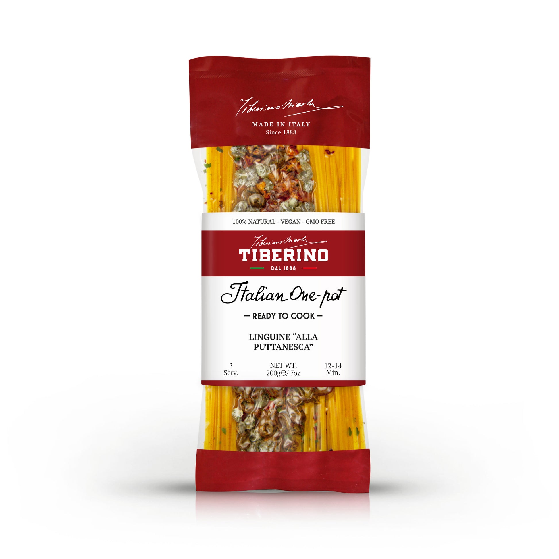 Linguine alla Puttanesca trafilate al bronzo con pomodoro, capperi e olive | TIBERINO 1888