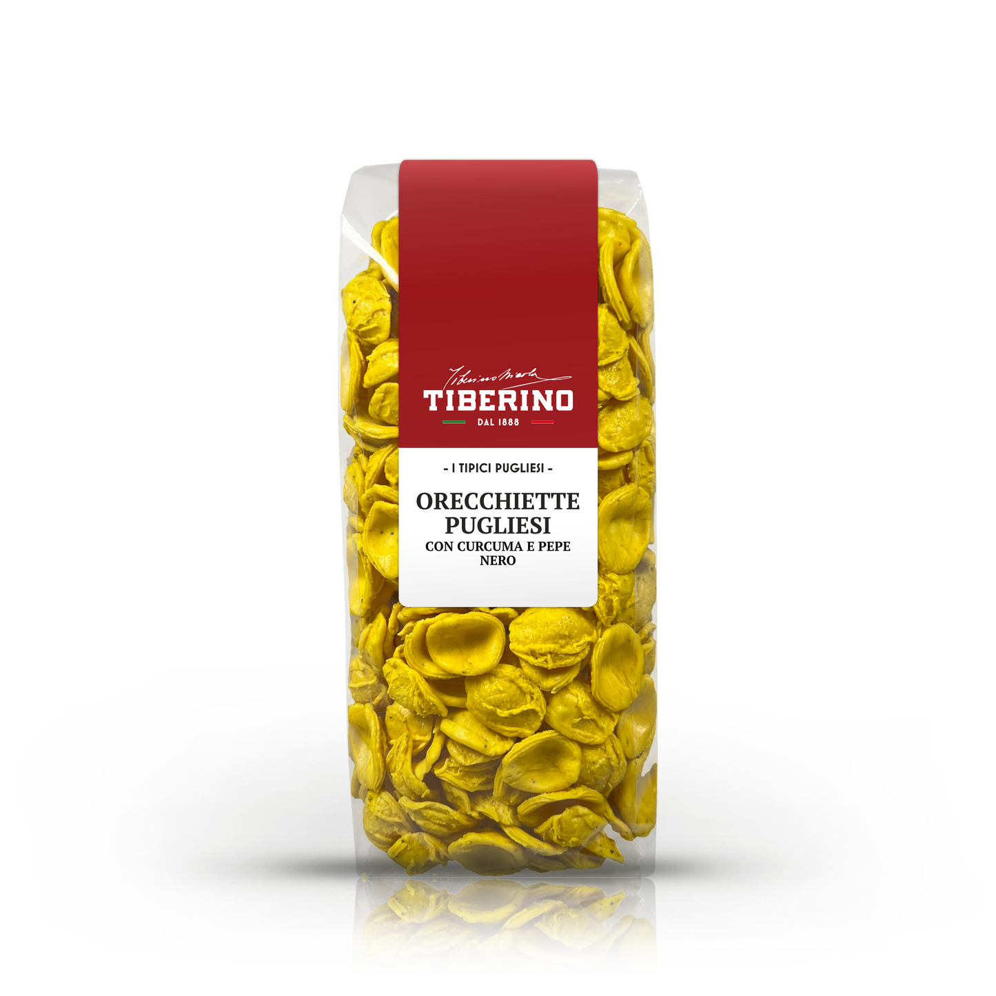 Orecchiette Pugliesi with turmeric and black pepper, 100% Italian durum wheat semolina pasta