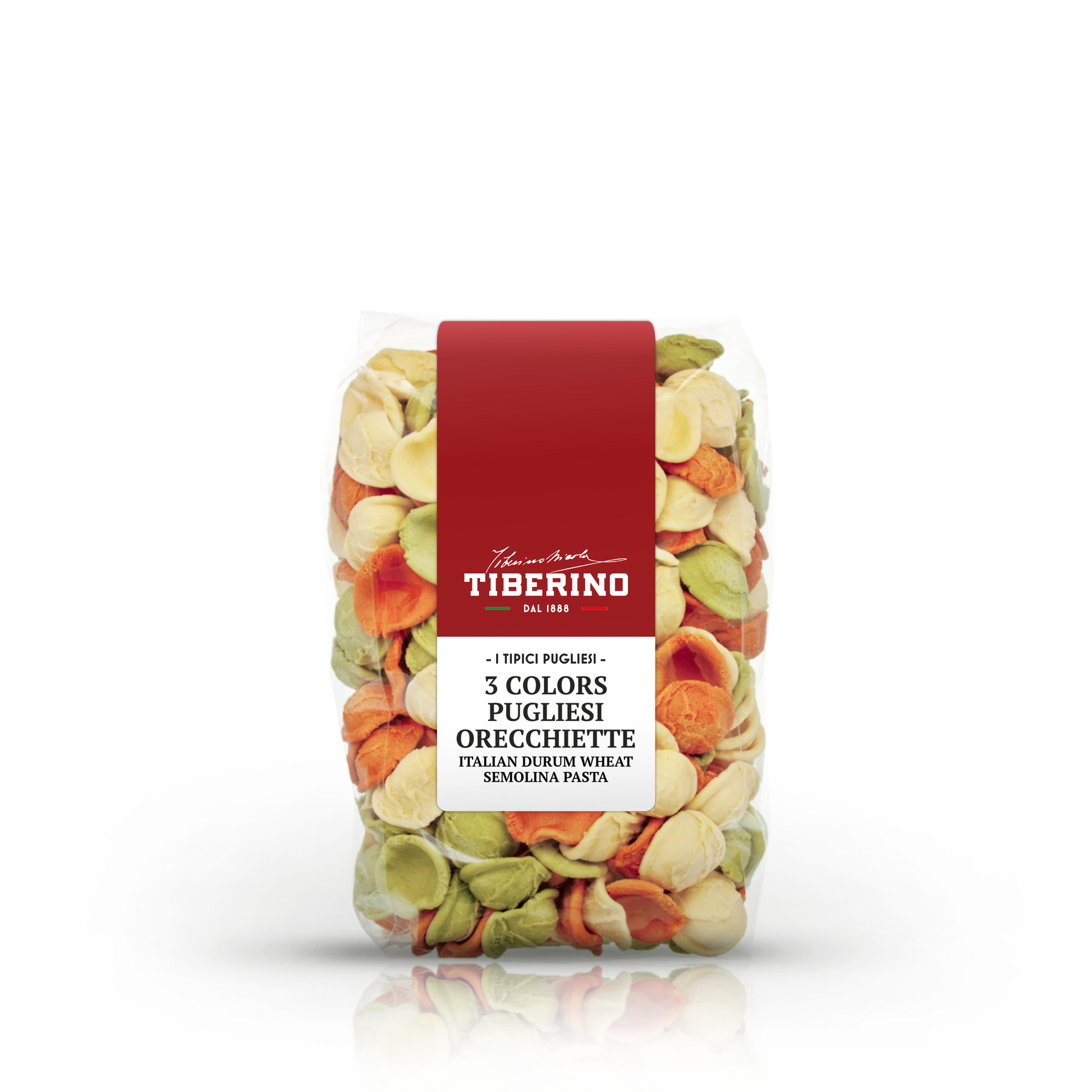 Orecchiette Pugliesi tricolori con pasta di semola di grano duro Italiano | TIBERINO 1888