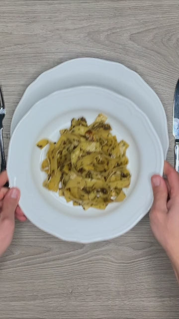 "Pappardelle Rustiche" - Italian egg pasta with porcini mushrooms and white truffle olive oil