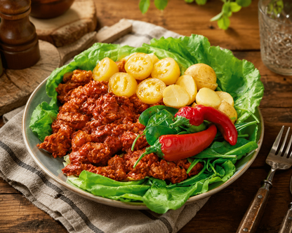 Goulash with soy chunks and smoked sweet paprika (Vegan Gourmand) 