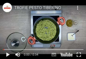 "Trofiette alla Genovese", Italian pasta with basil pesto sauce