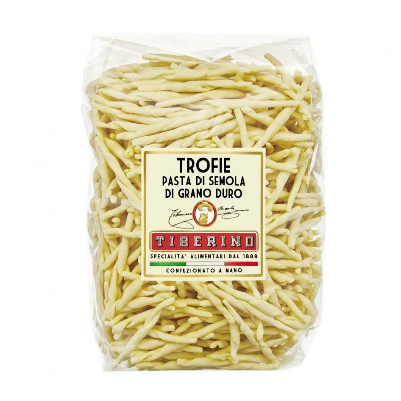 Trofie, pasta di semola di grano duro Italiano Saragolla